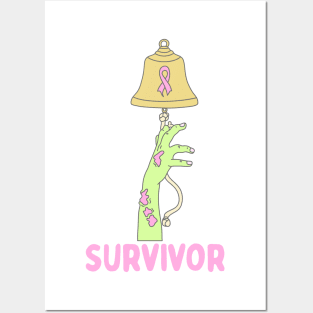 Funny zombie halloween breast cancer chemo bell Posters and Art